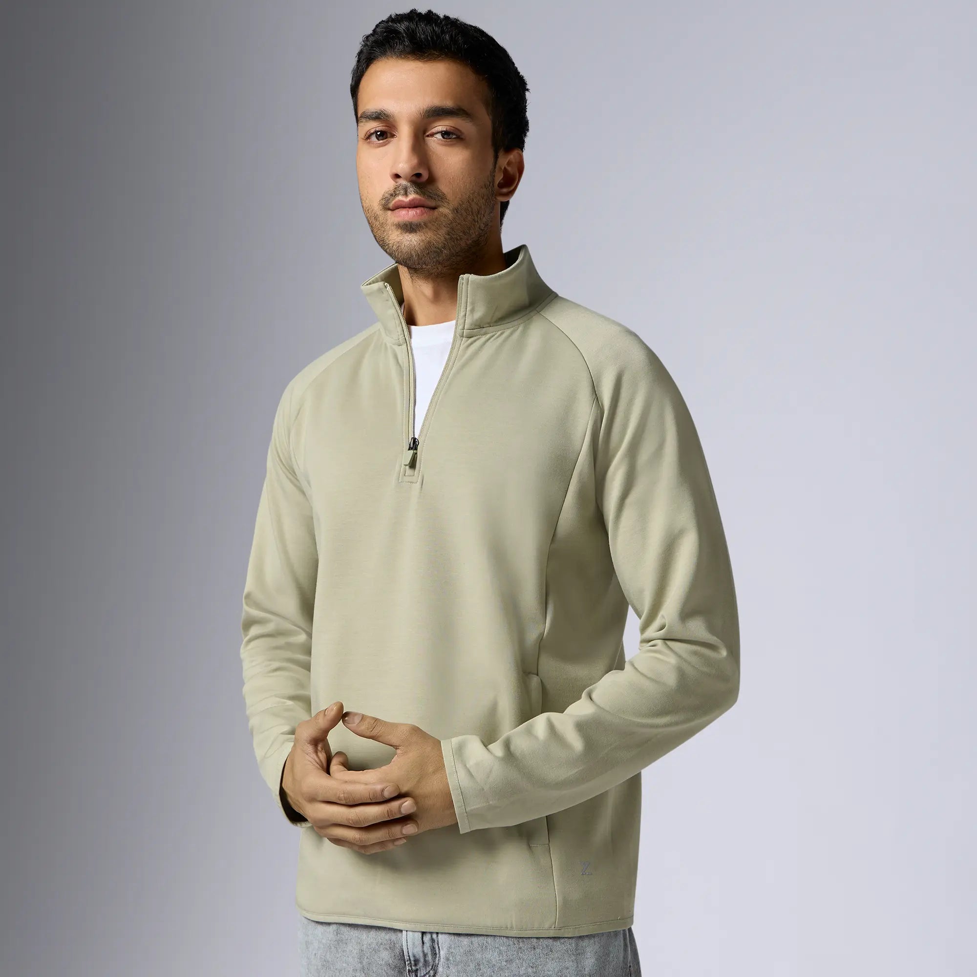 Alpha Half Zip Sweatshirt Cascade Grey