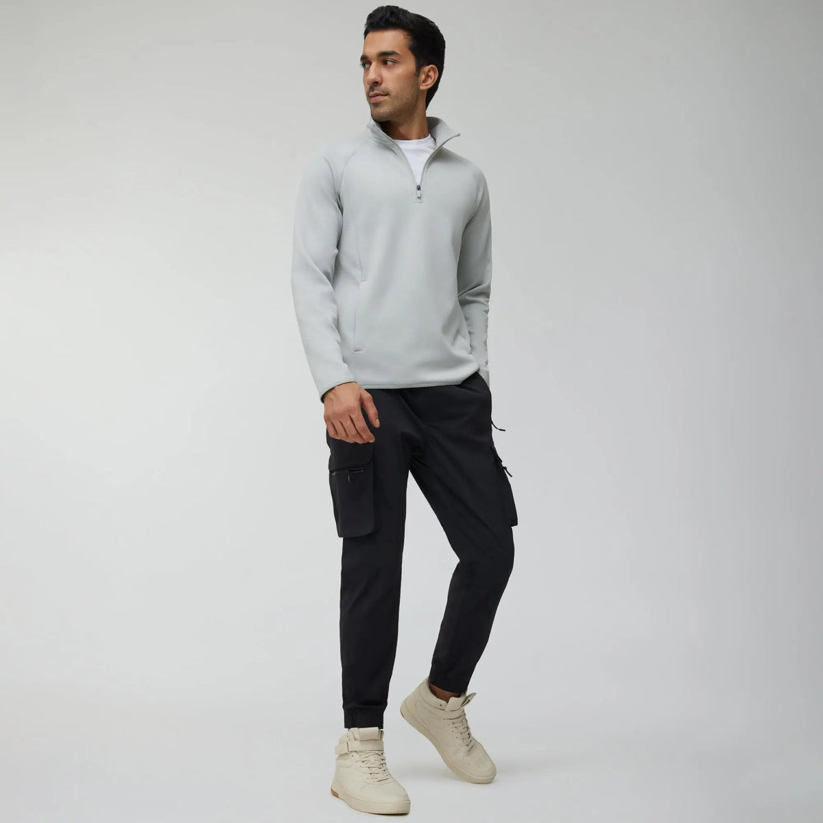 Alpha Half Zip Sweatshirt Moon Grey - XYXX Crew
