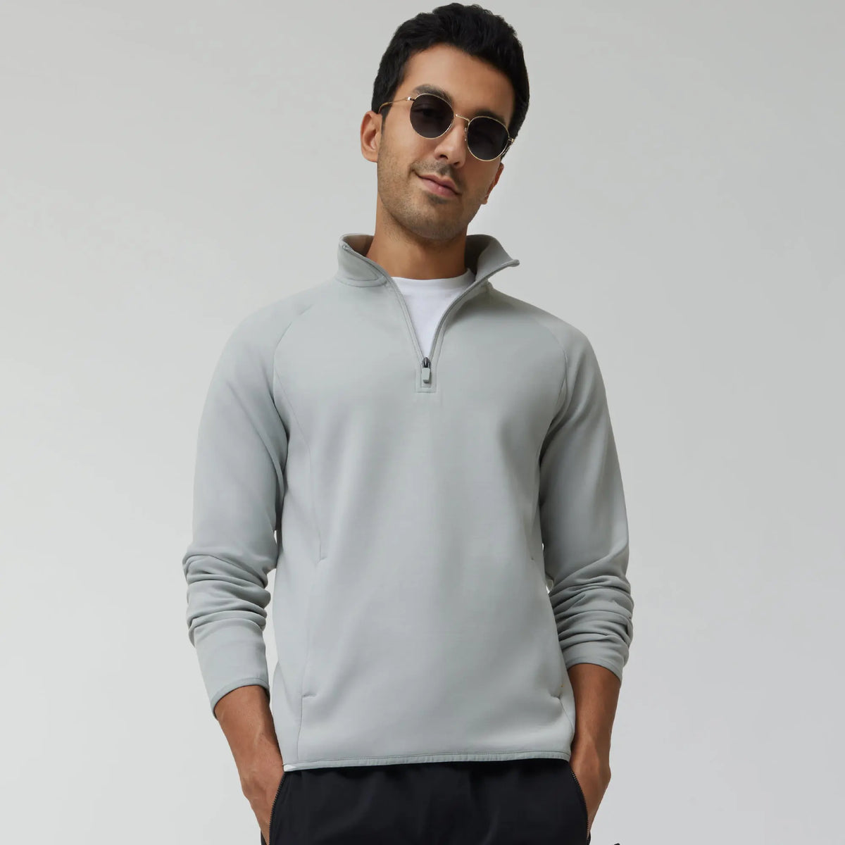 Alpha Half Zip Sweatshirt Moon Grey - XYXX Crew