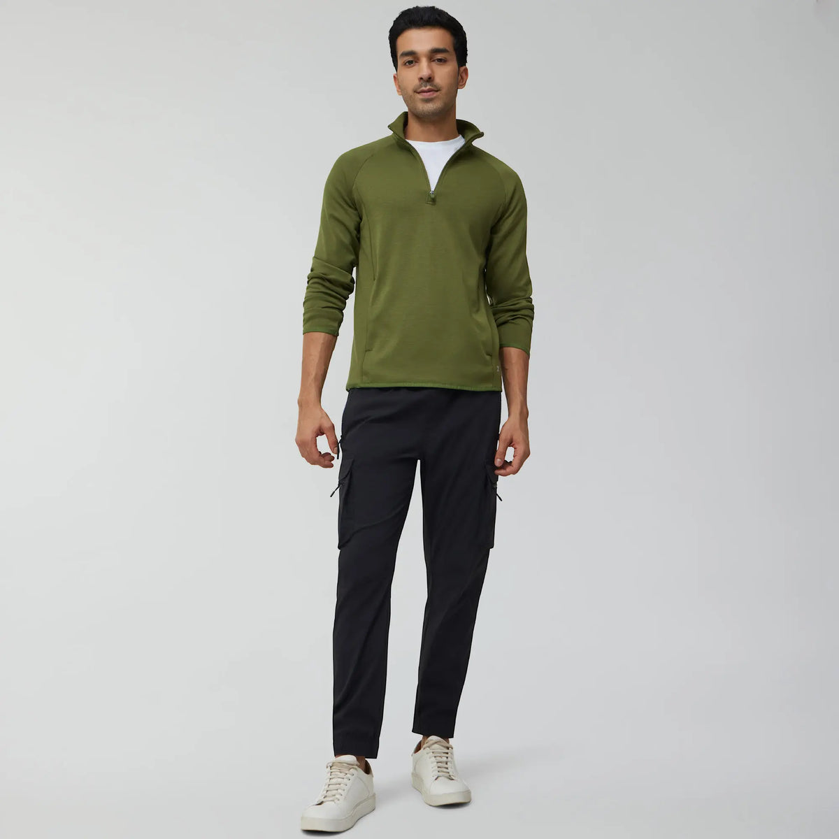 Alpha Half Zip Sweatshirt Olive Green - XYXX Crew