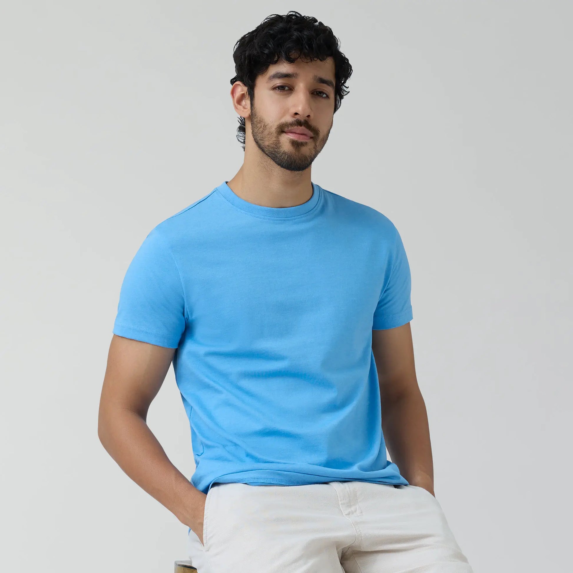 Code Cotton Rich T-shirts Azure Blue - XYXX Crew