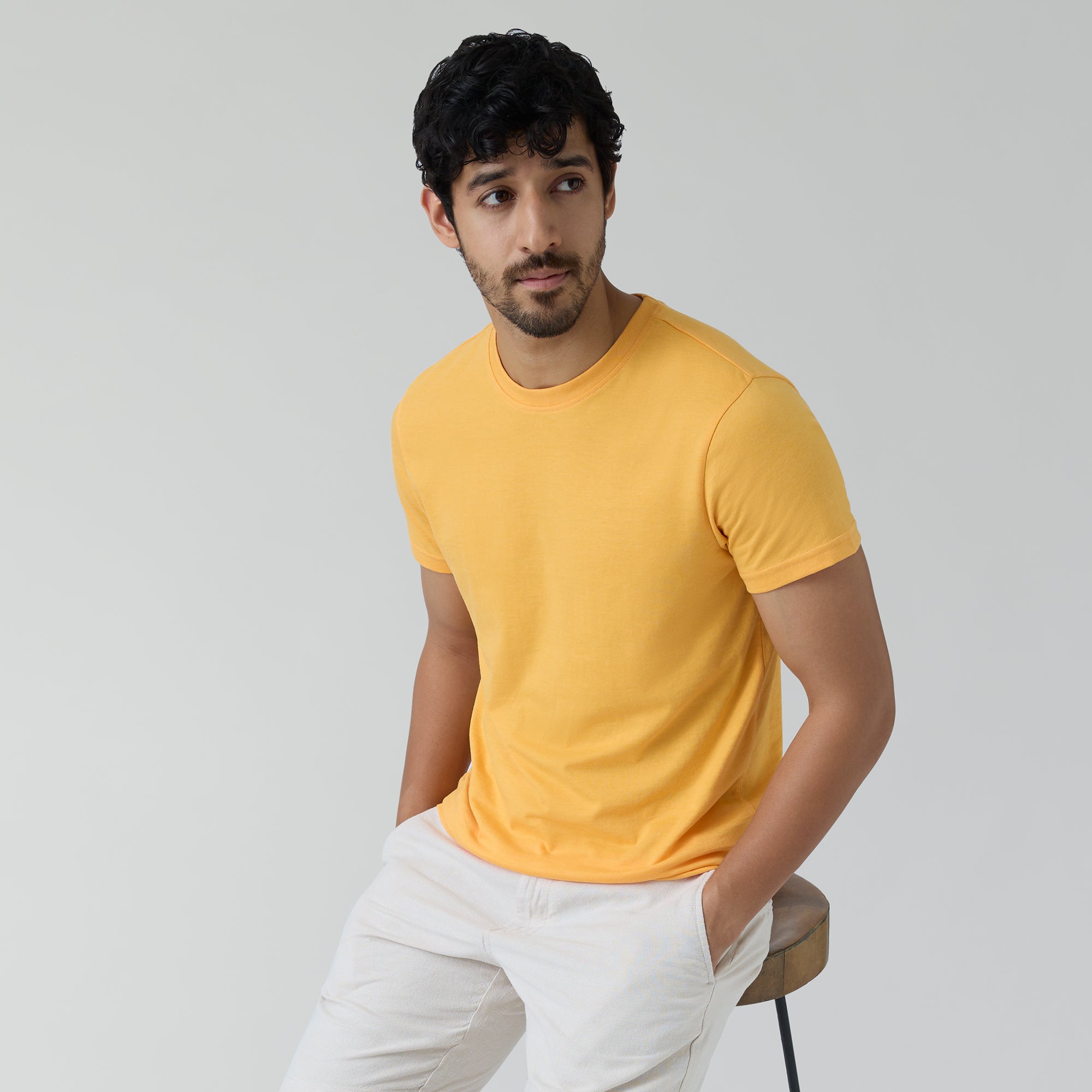Code Cotton Rich T-shirts For Men Sunshine Yellow -  XYXX Crew