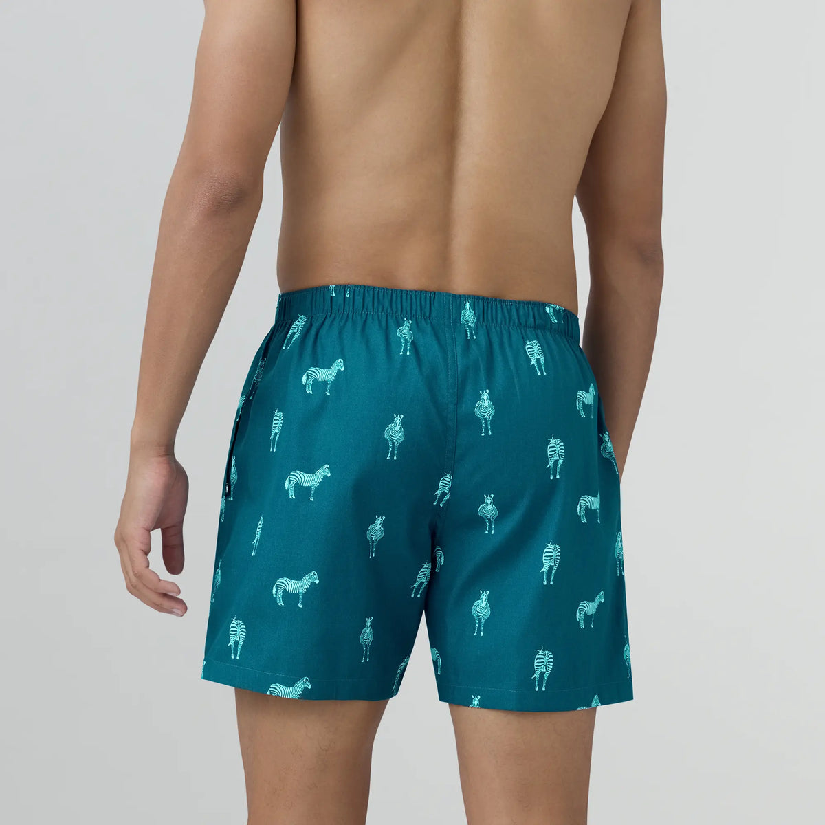 Remix Cotton Inner Boxer Zebra Blue
