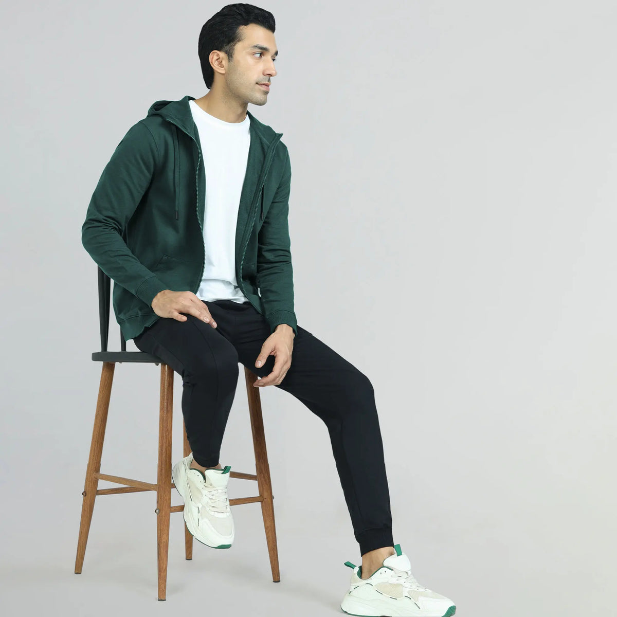 Cruze French Terry Cotton Hoodie Jackets Forest Green - XYXX Crew