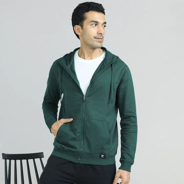 Cruze French Terry Cotton Hoodie Jackets Forest Green - XYXX Crew