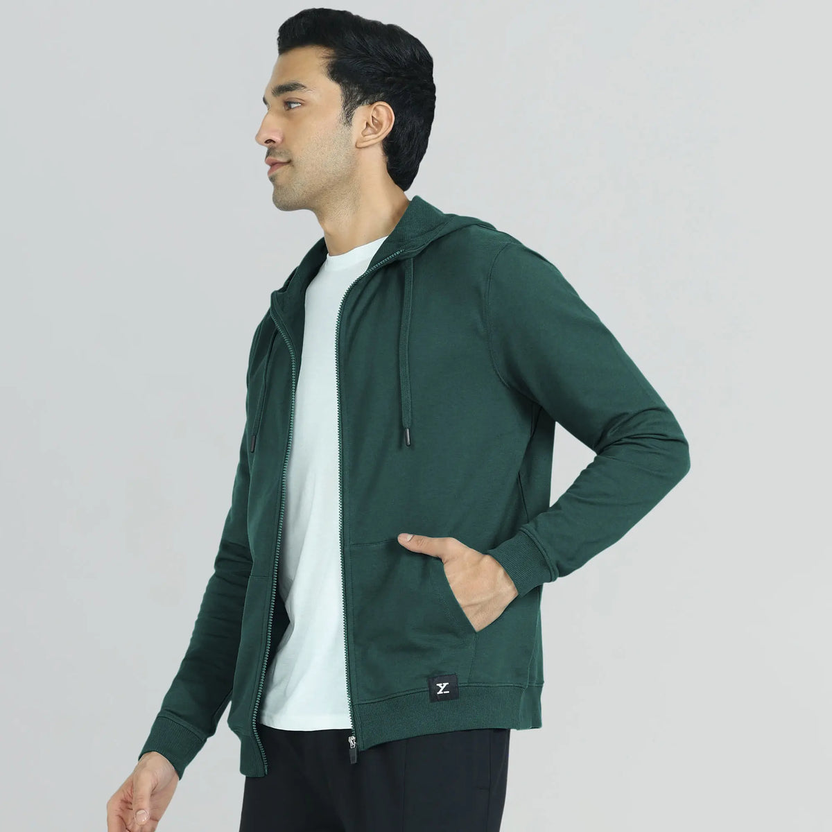 Cruze French Terry Cotton Hoodie Jackets Forest Green - XYXX Crew