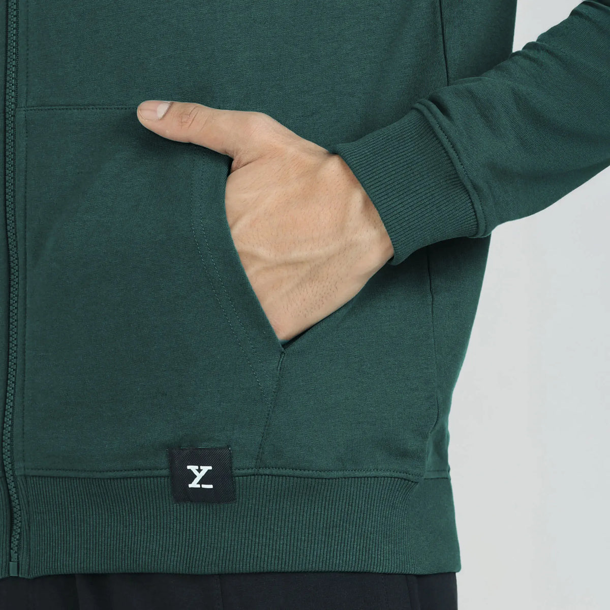 Cruze French Terry Cotton Hoodie Jackets Forest Green - XYXX Crew