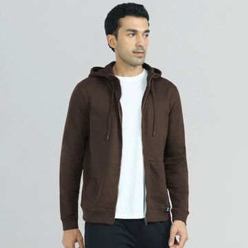 Cruze French Terry Cotton Hoodie Jackets Malt Brown - XYXX Crew