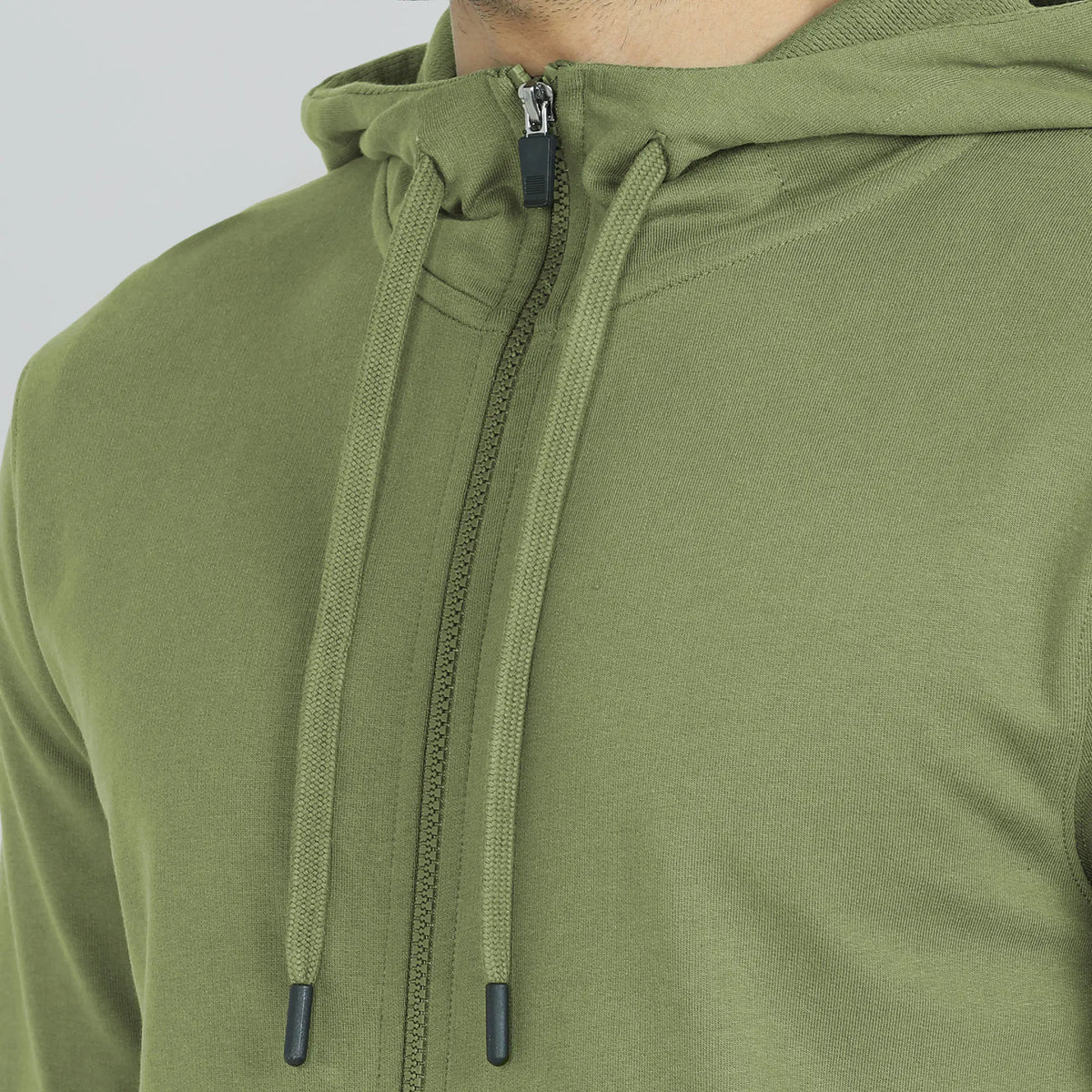 Cruze French Terry Cotton Hoodie Jackets Olive Green - XYXX Crew