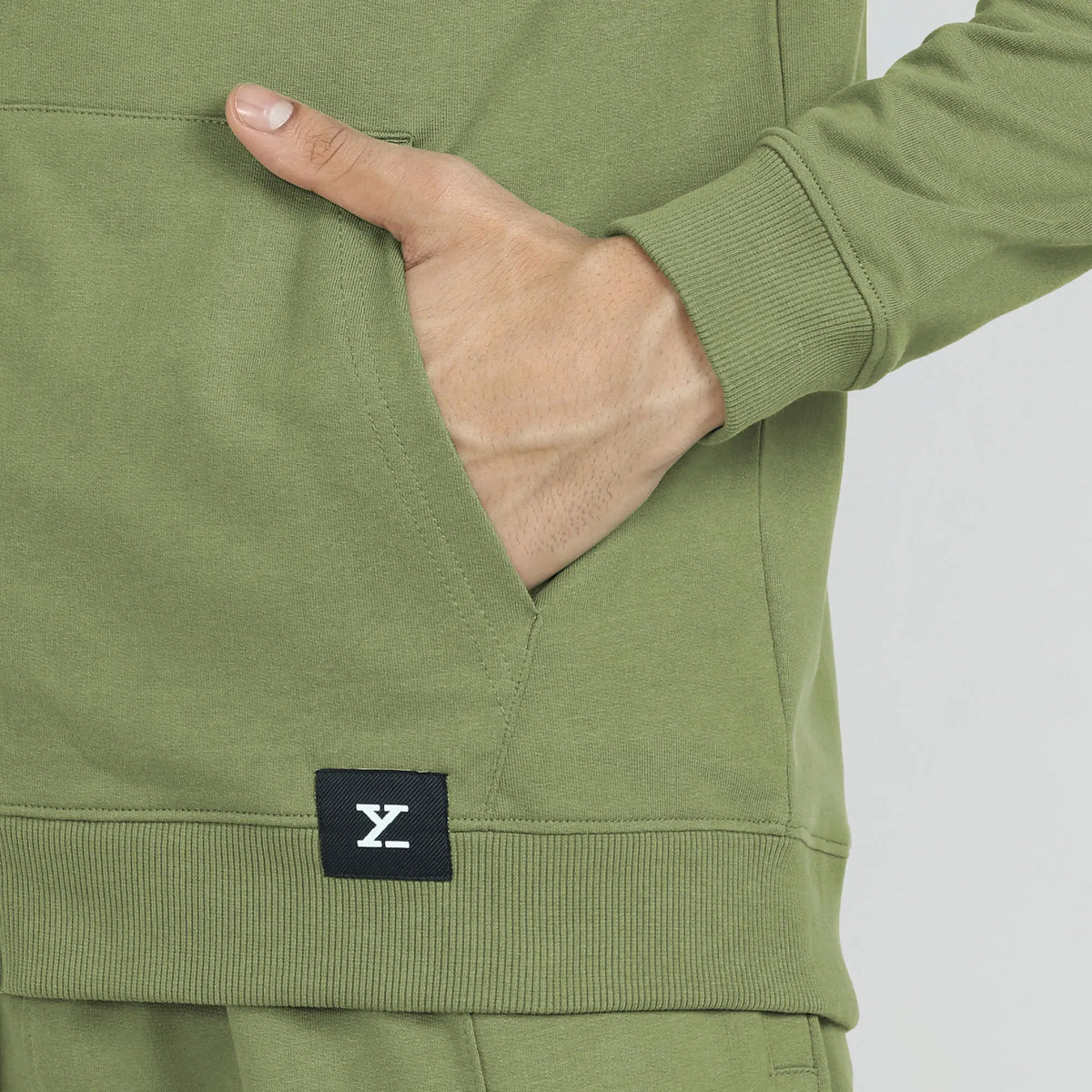 Cruze French Terry Cotton Hoodie Jackets Olive Green - XYXX Crew