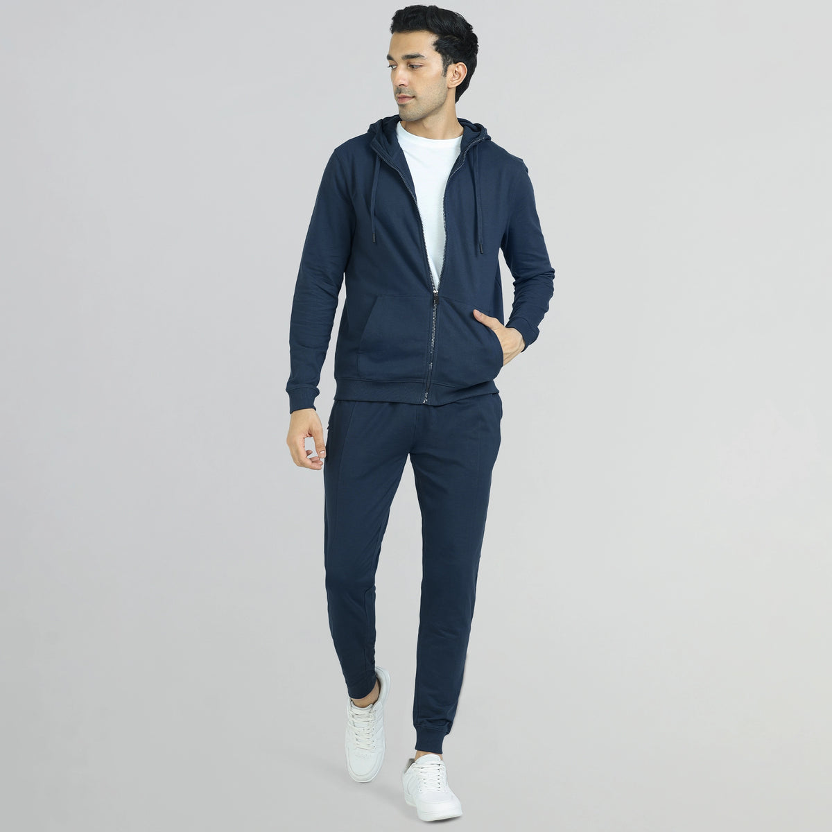 Cruze French Terry Cotton Hoodie Jackets Opal Blue - XYXX Crew