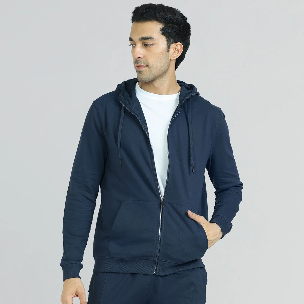 Cruze French Terry Cotton Hoodie Jackets Opal Blue - XYXX Crew