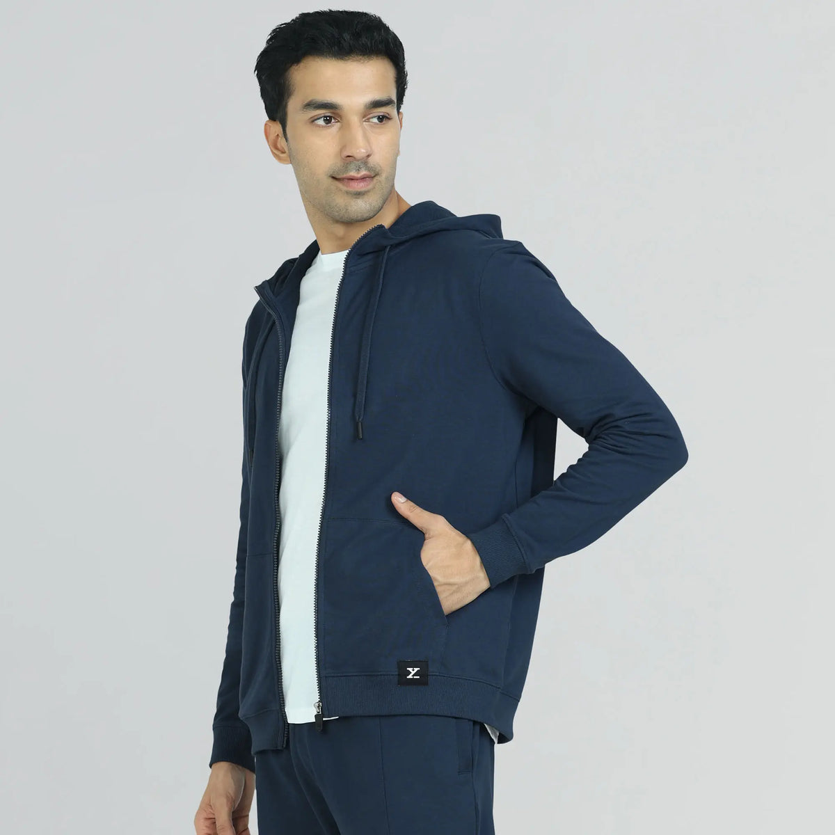 Cruze French Terry Cotton Hoodie Jackets Opal Blue - XYXX Crew