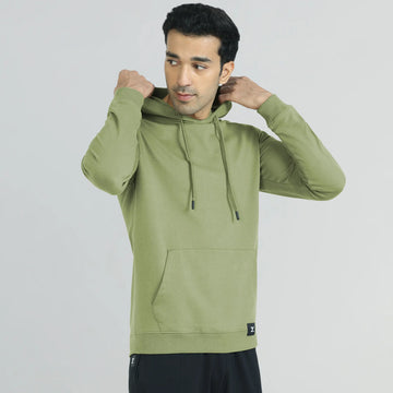 Cruze French Terry Cotton Hoodies Olive Green - XYXX Crew