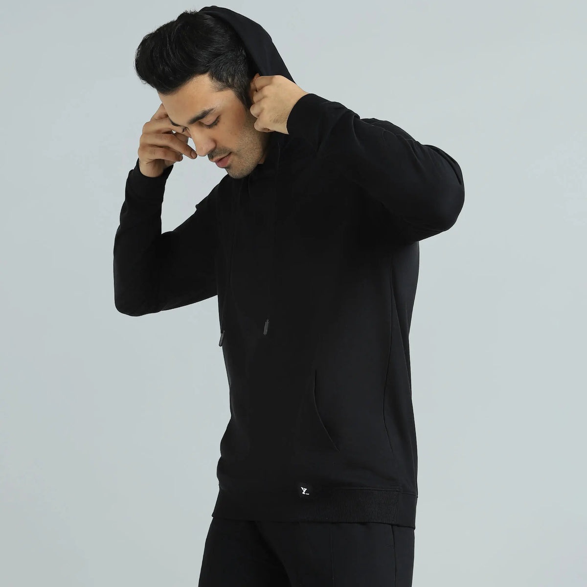 Cruze French Terry Cotton Hoodies Pitch Black - XYXX Crew