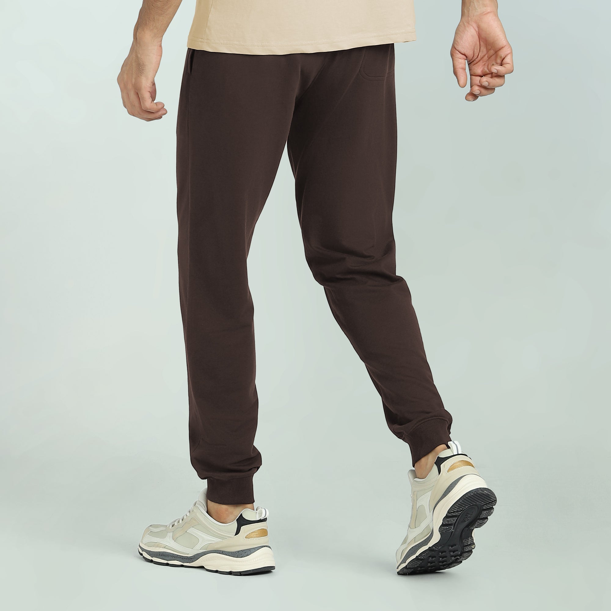 Cruze French Terry Cotton Joggers For Men Malt Brown -  XYXX Crew