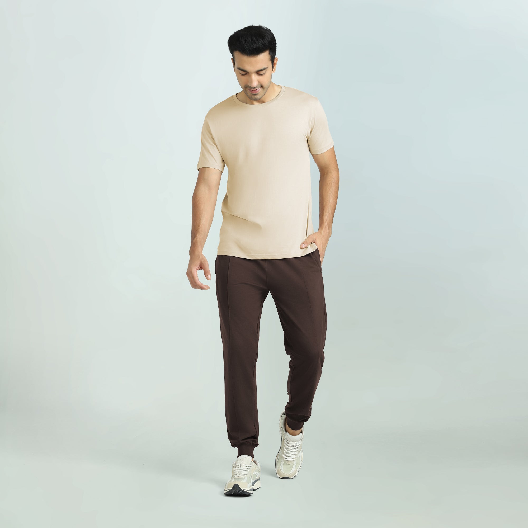 Cruze French Terry Cotton Joggers For Men Malt Brown -  XYXX Crew