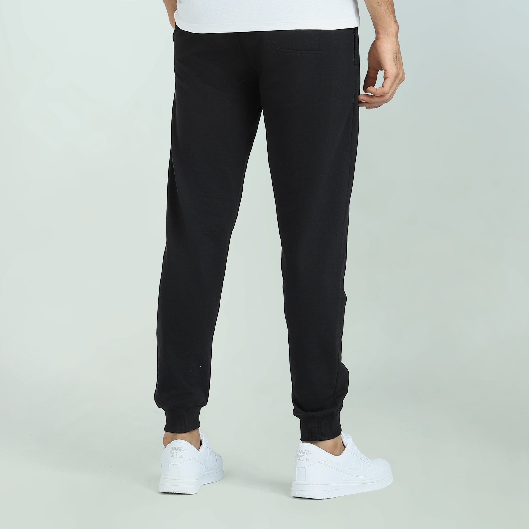 Cruze French Terry Cotton Joggers Pitch Black