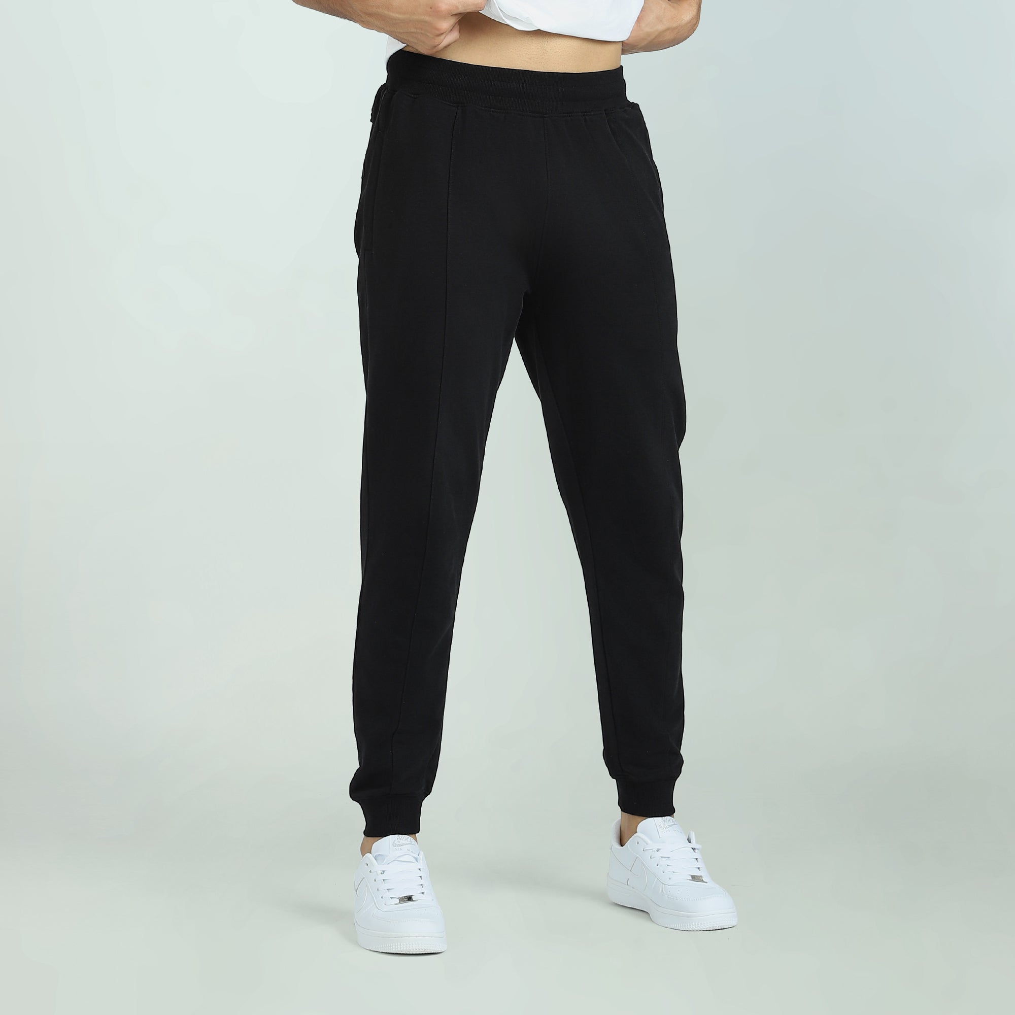 Cruze French Terry Cotton Joggers Pitch Black