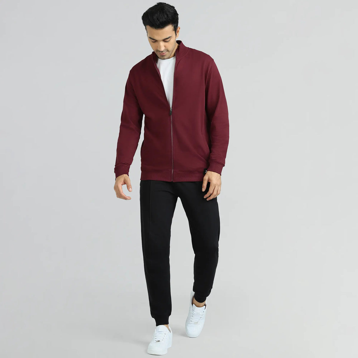 Cruze French Terry Cotton Zip Ups Auburn Red - XYXX Crew
