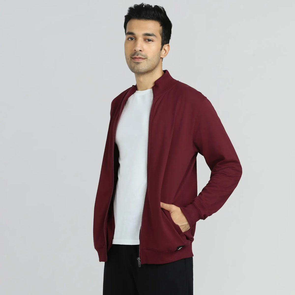 Cruze French Terry Cotton Zip Ups Auburn Red - XYXX Crew