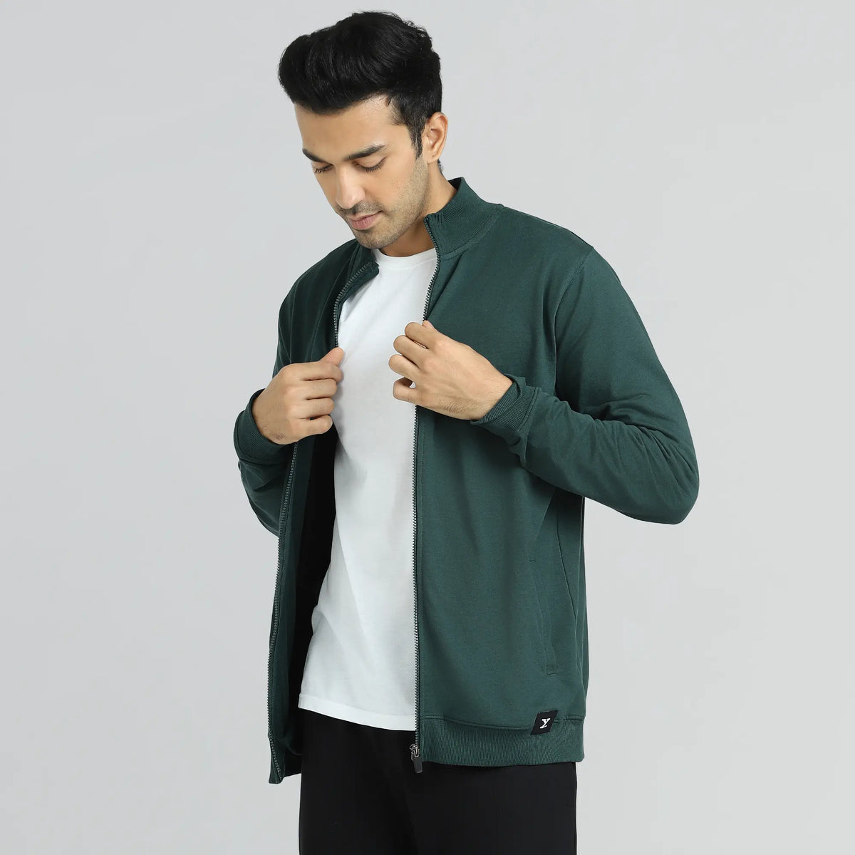 Cruze French Terry Cotton Zip Ups Forest Green - XYXX Crew