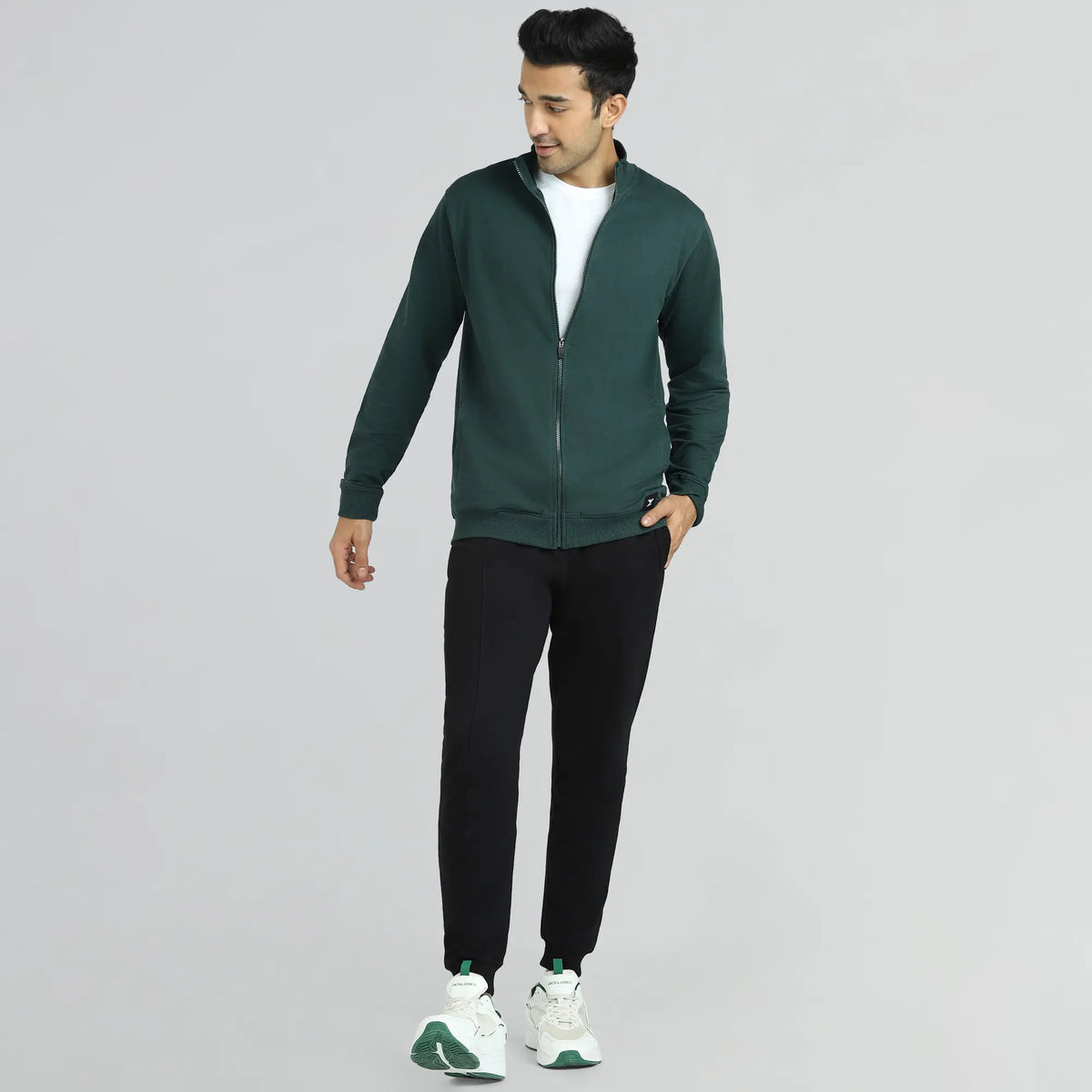 Cruze French Terry Cotton Zip Ups Forest Green - XYXX Crew