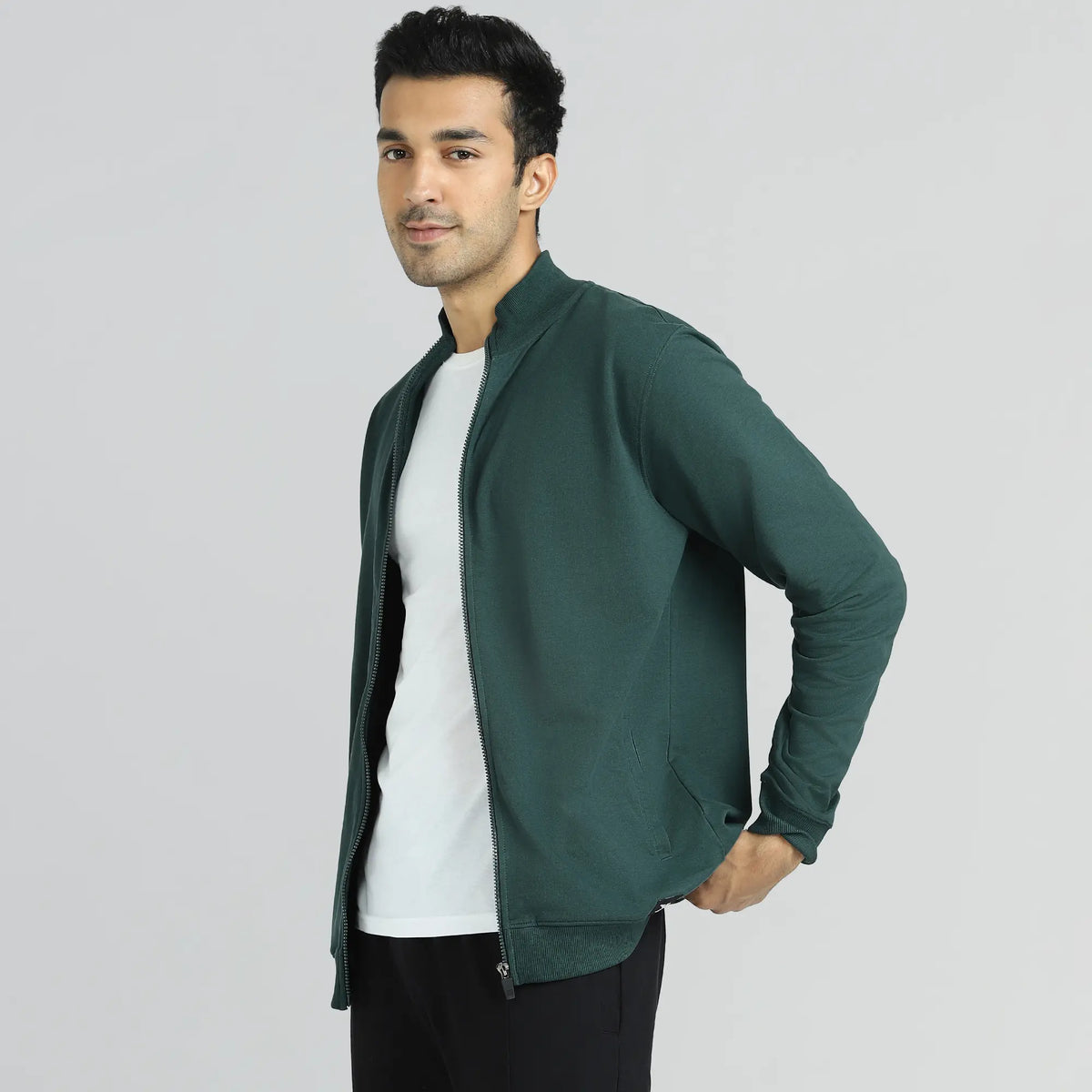Cruze French Terry Cotton Zip Ups Forest Green - XYXX Crew