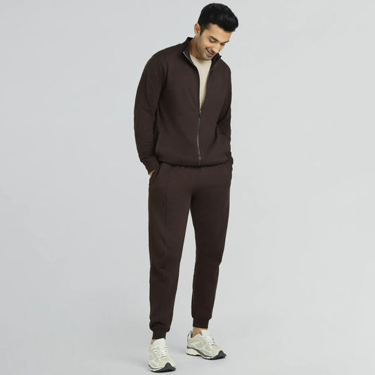 Cruze French Terry Cotton Zip Ups Malt Brown - XYXX Crew