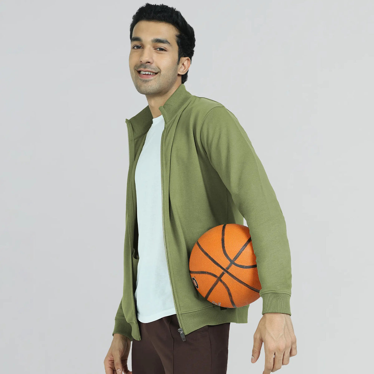 Cruze French Terry Cotton Zip Ups Olive Green - XYXX Crew