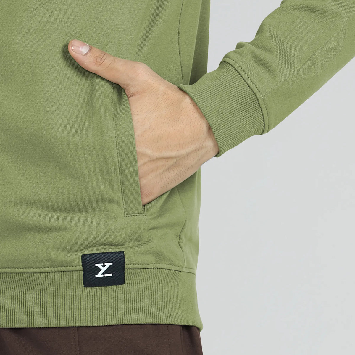 Cruze French Terry Cotton Zip Ups Olive Green - XYXX Crew