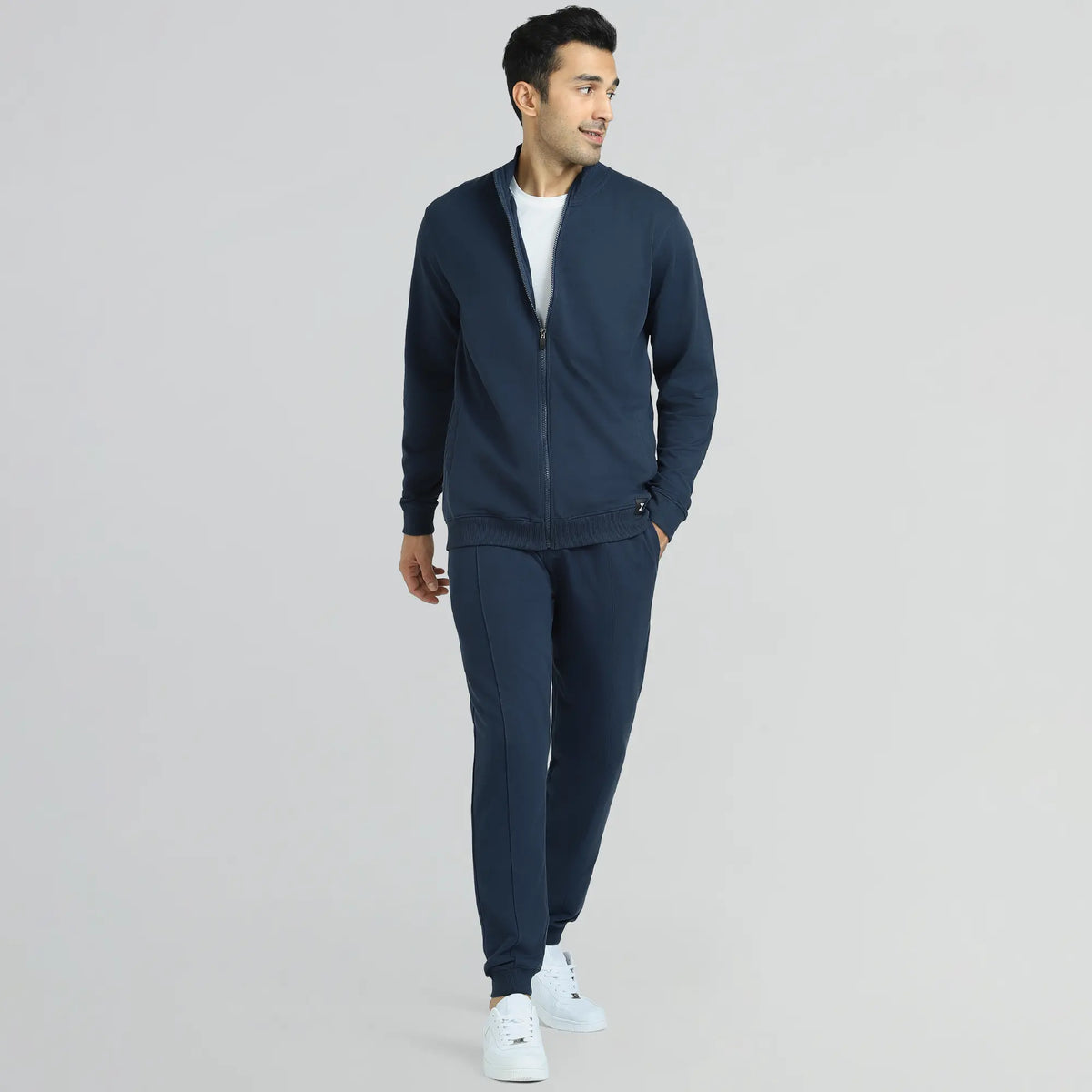 Cruze French Terry Cotton Zip Ups Opal Blue - XYXX Crew