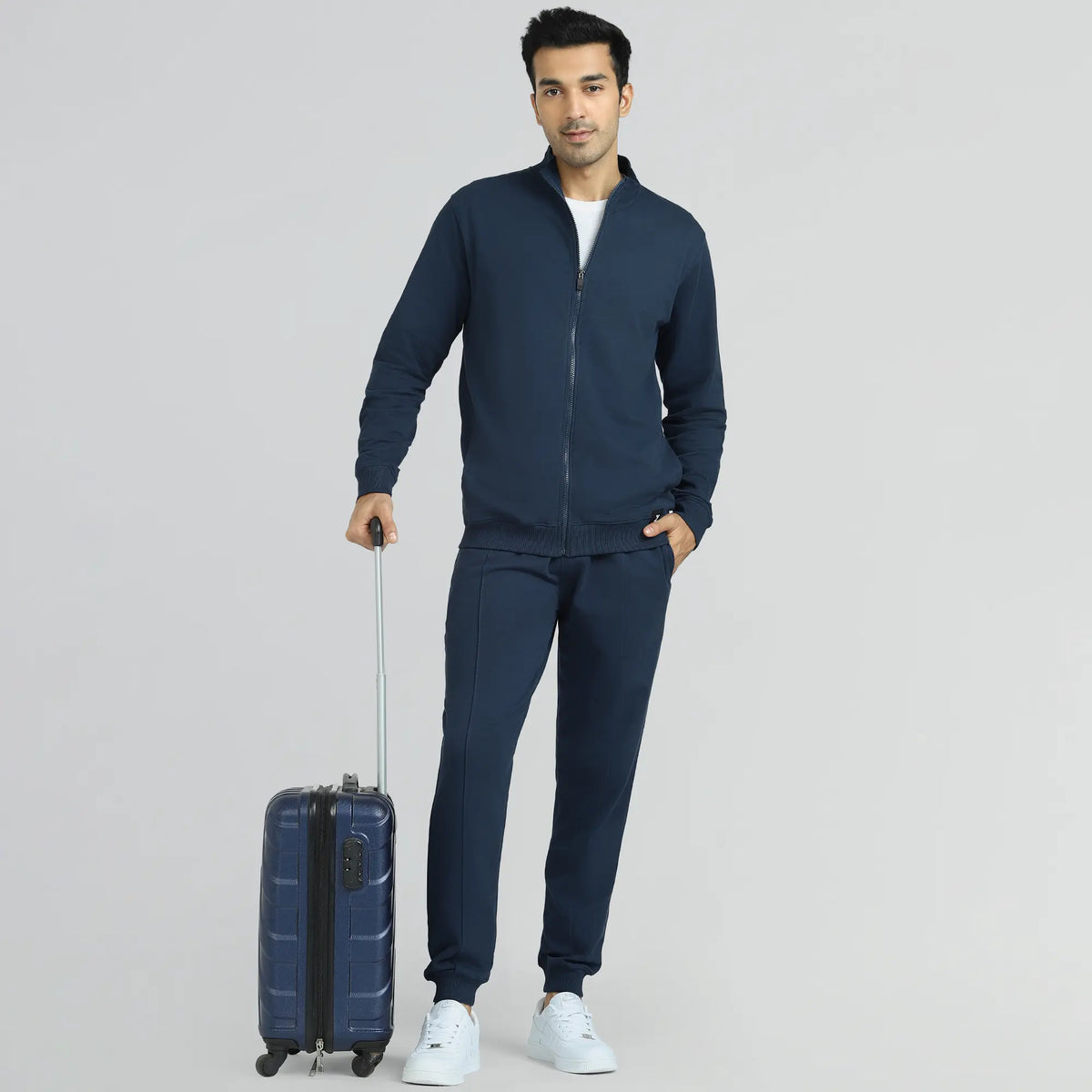 Cruze French Terry Cotton Zip Ups Opal Blue - XYXX Crew