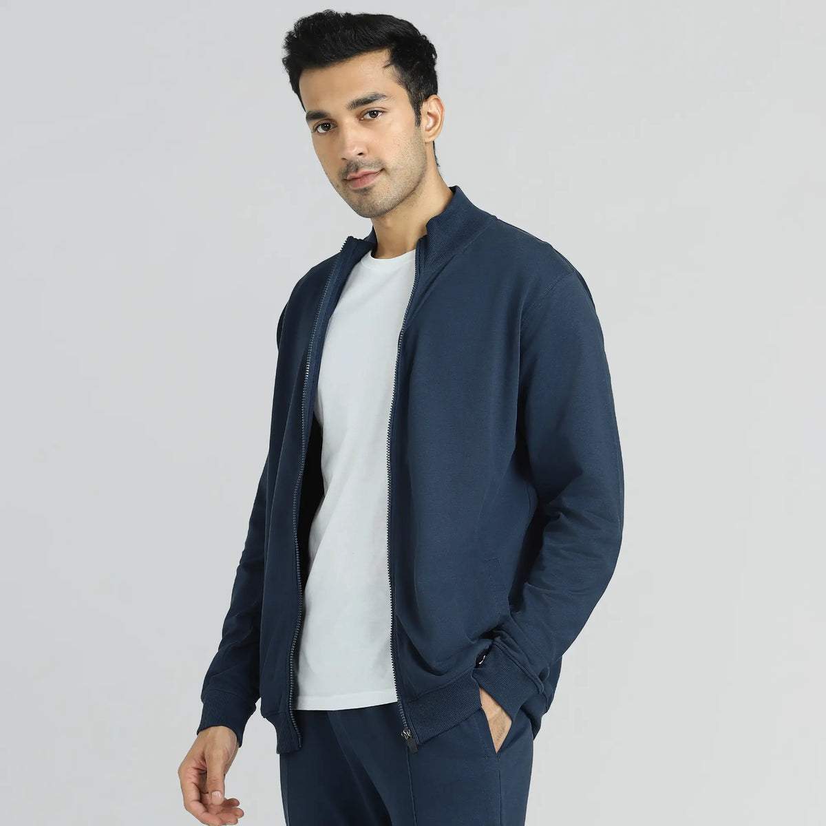Cruze French Terry Cotton Zip Ups Opal Blue - XYXX Crew