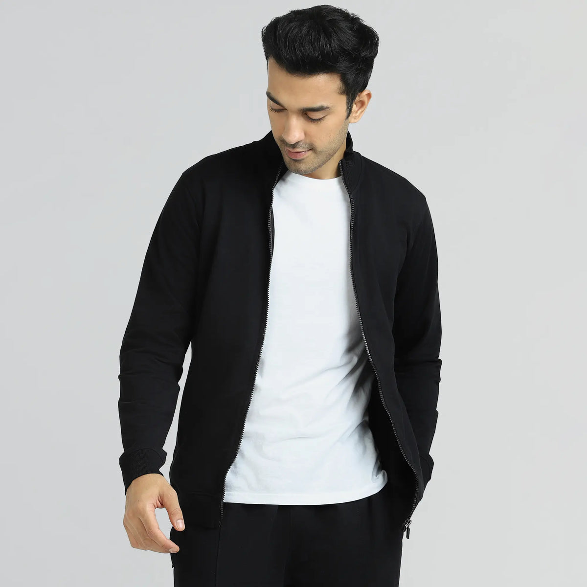Cruze French Terry Cotton Zip Ups Pitch Black - XYXX Crew