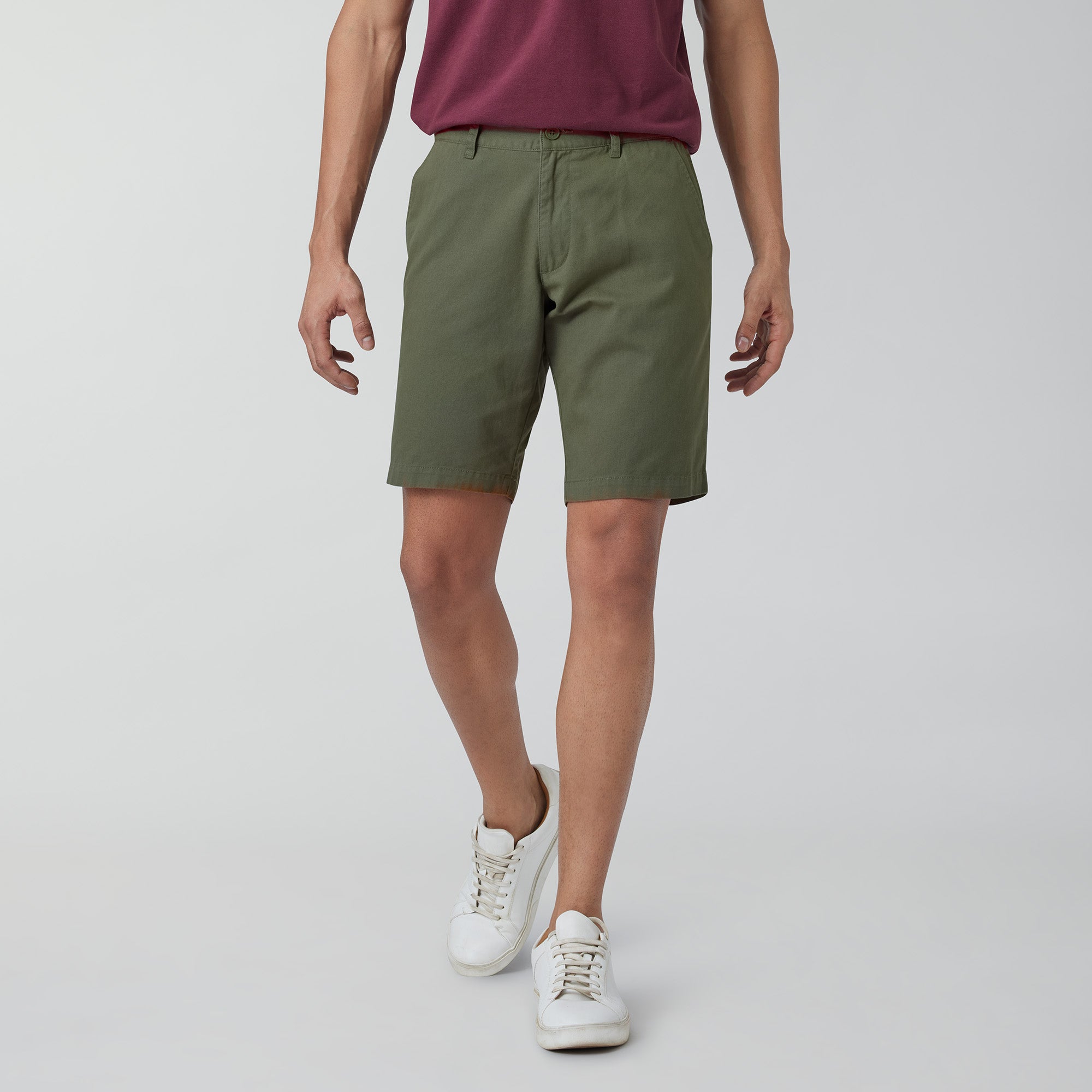 Element Cotton Chinos Shorts For Men Olive Green - XYXX Crew