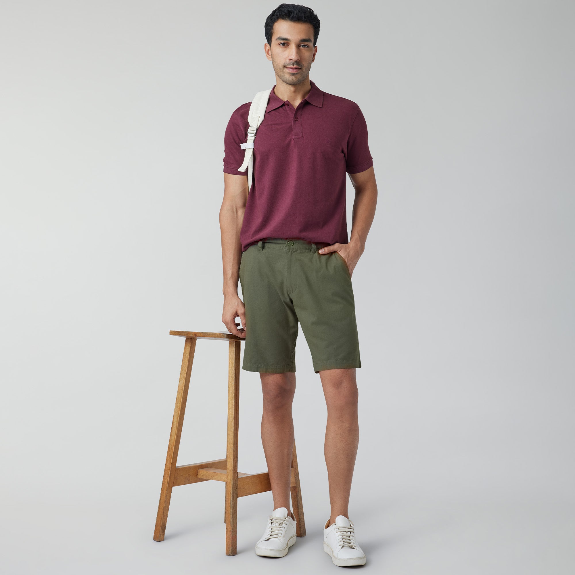 Element Cotton Chinos Shorts For Men Olive Green - XYXX Crew