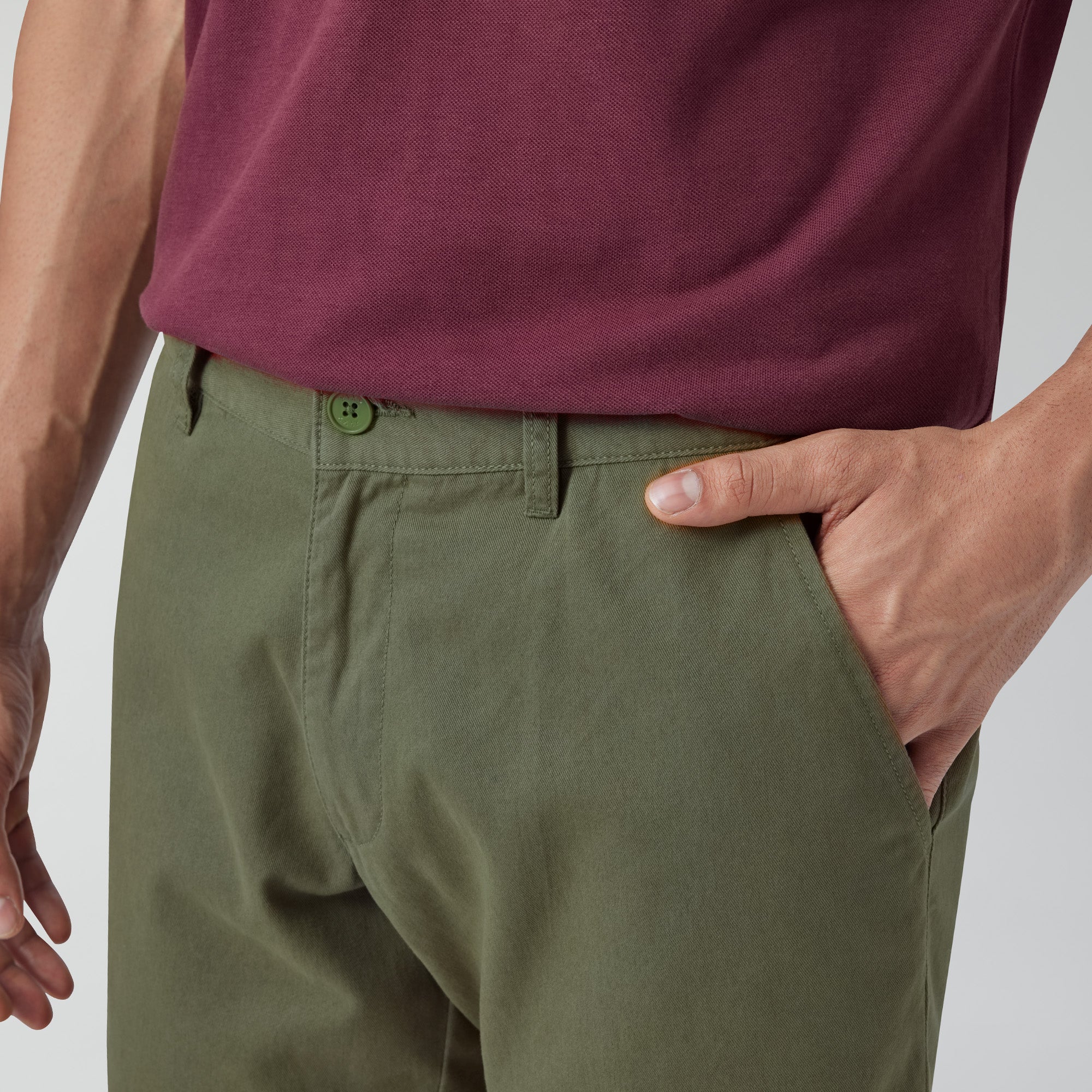 Element Cotton Chinos Shorts For Men Olive Green - XYXX Crew