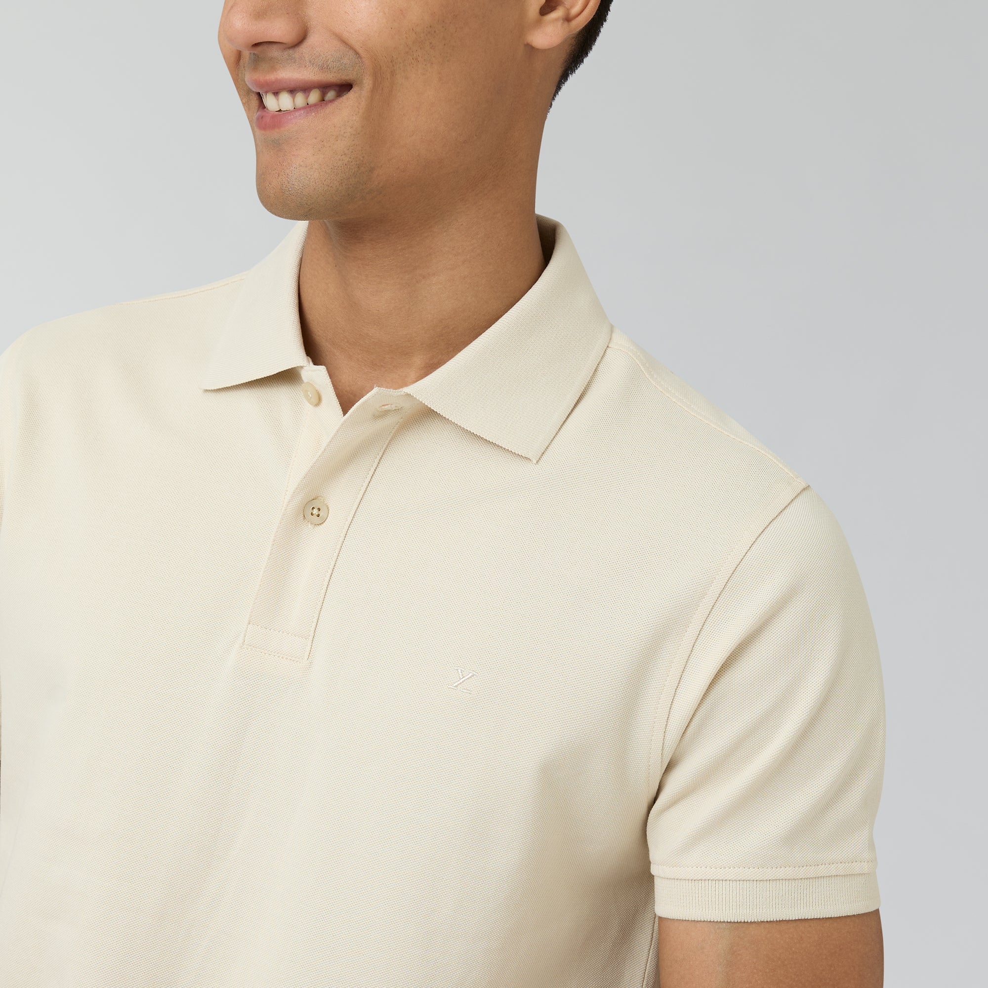 Nova Combed Cotton Polo T-shirts Almond White