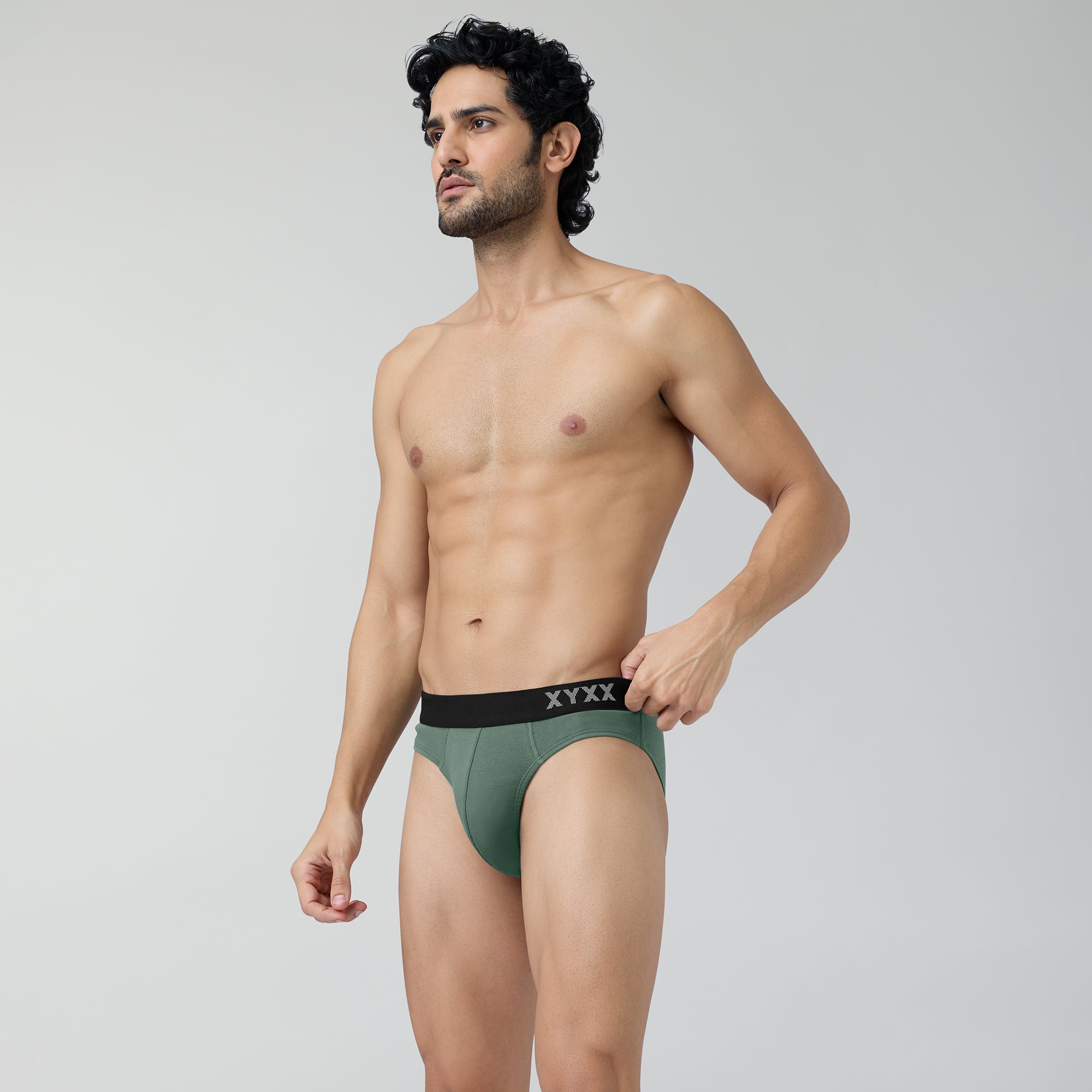 Pace Cotton Rib Briefs Olive Green