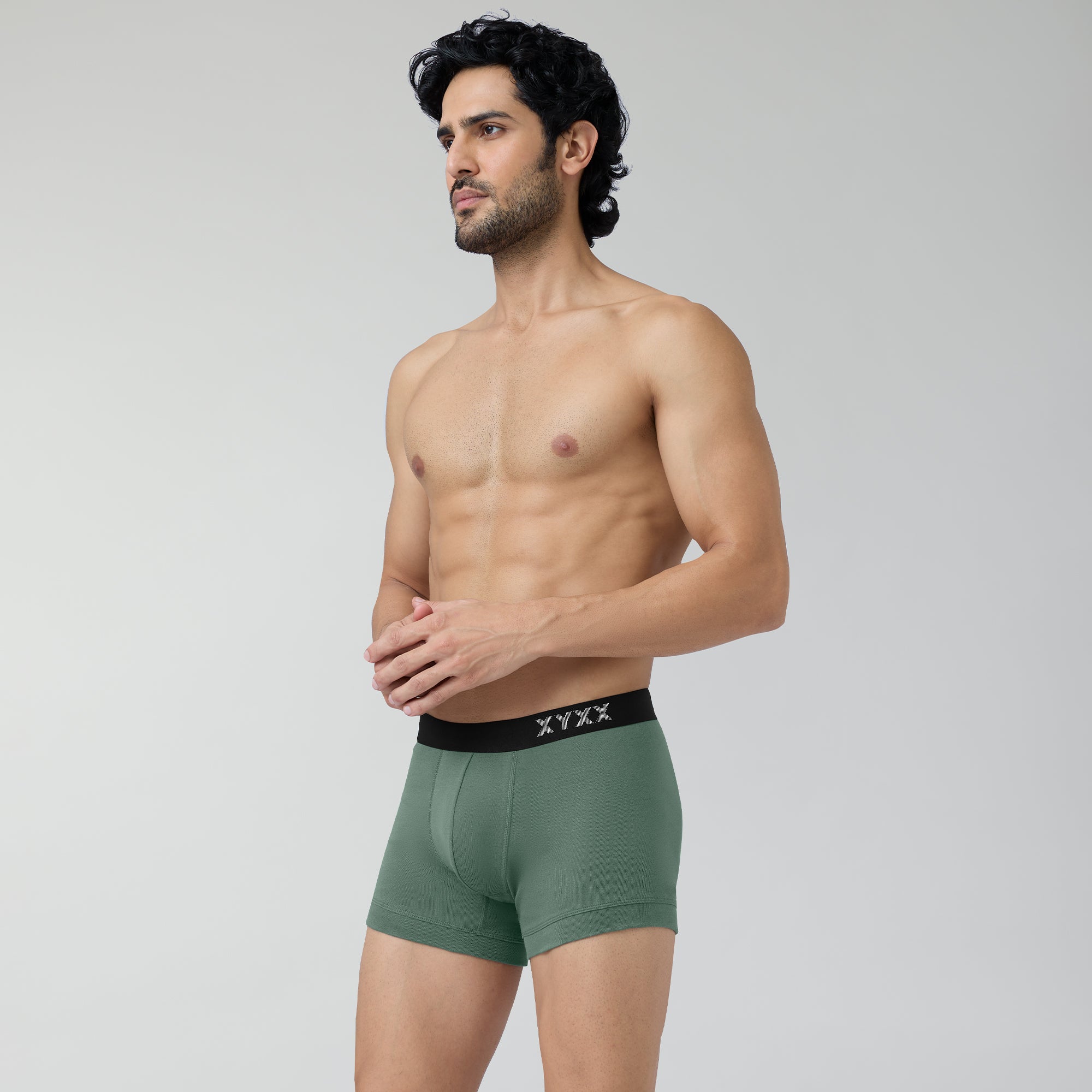 Pace Cotton Rib Trunks For Men Olive Green -  XYXX Crew