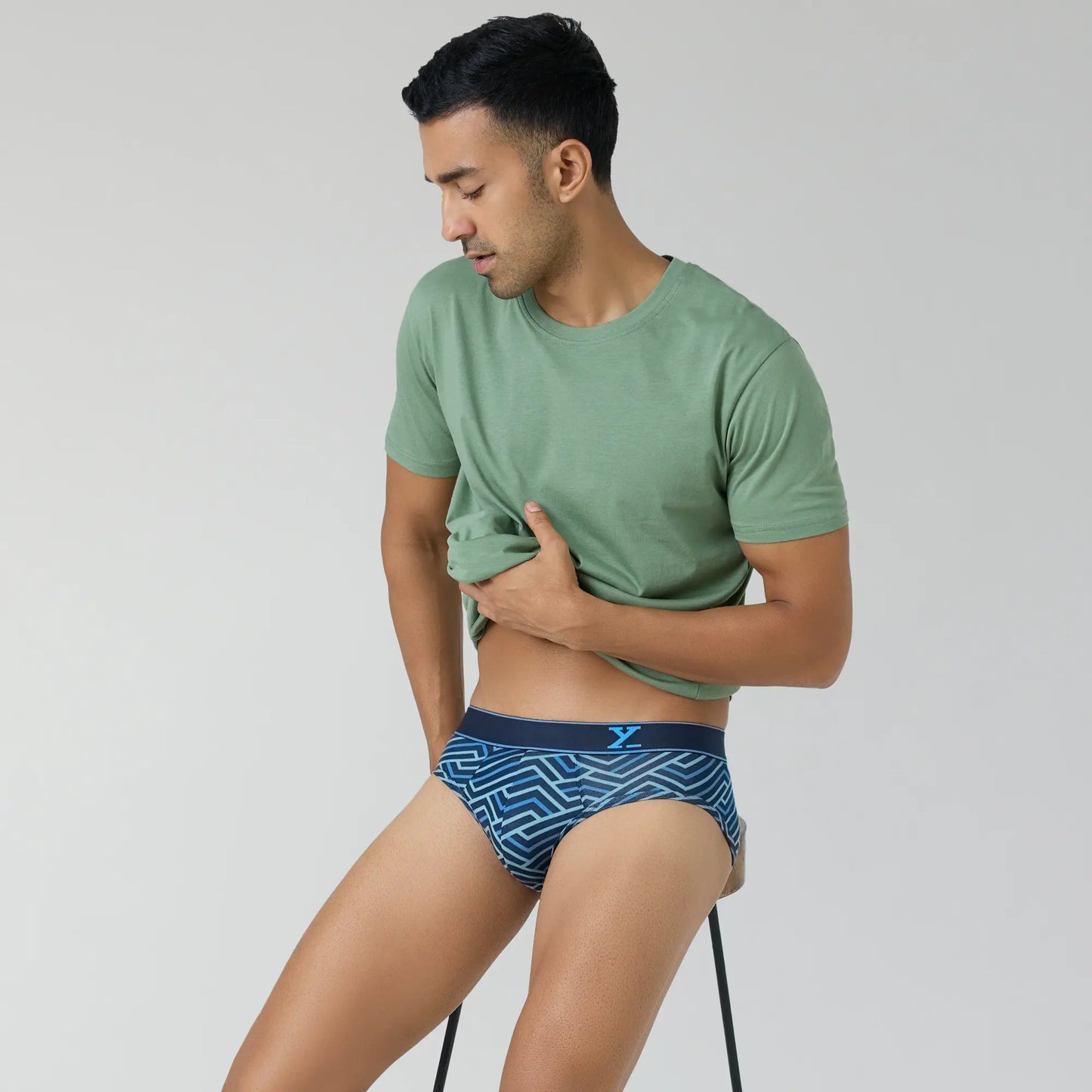Parallax Cotton Briefs Blue Stripes - XYXX Crew