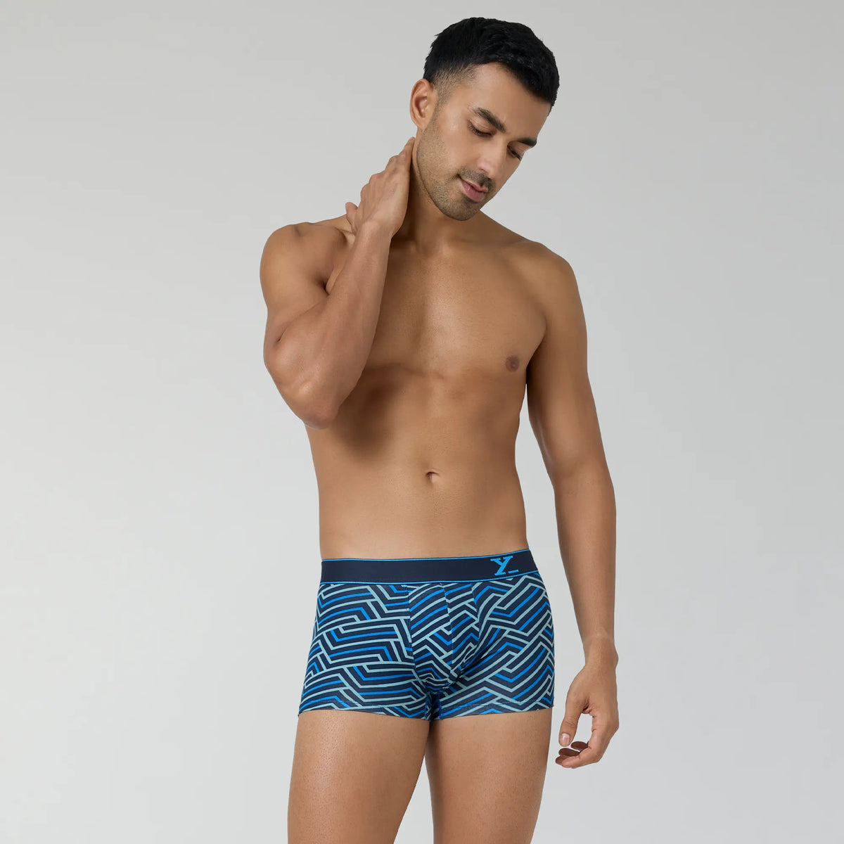 Parallax Cotton Trunks Blue Stripes - XYXX Crew