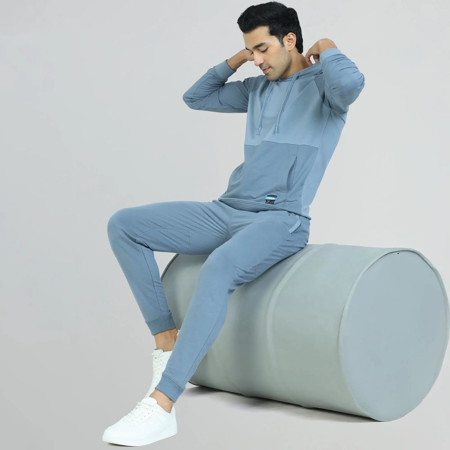 Quest French Terry Cotton Hoodies Ice Blue - XYXX Crew