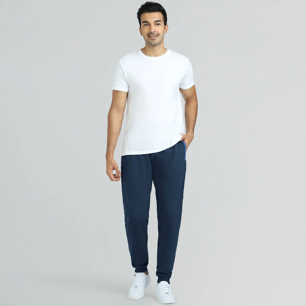 Quest French Terry Cotton-Blend Joggers Atlas Blue - XYXX Crew