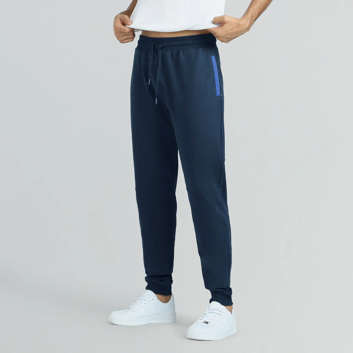 Quest French Terry Cotton-Blend Joggers Atlas Blue - XYXX Crew