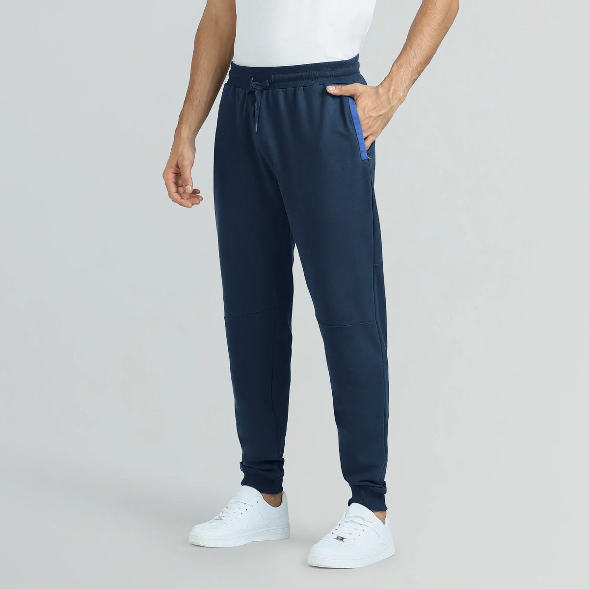 Quest French Terry Cotton-Blend Joggers Atlas Blue - XYXX Crew