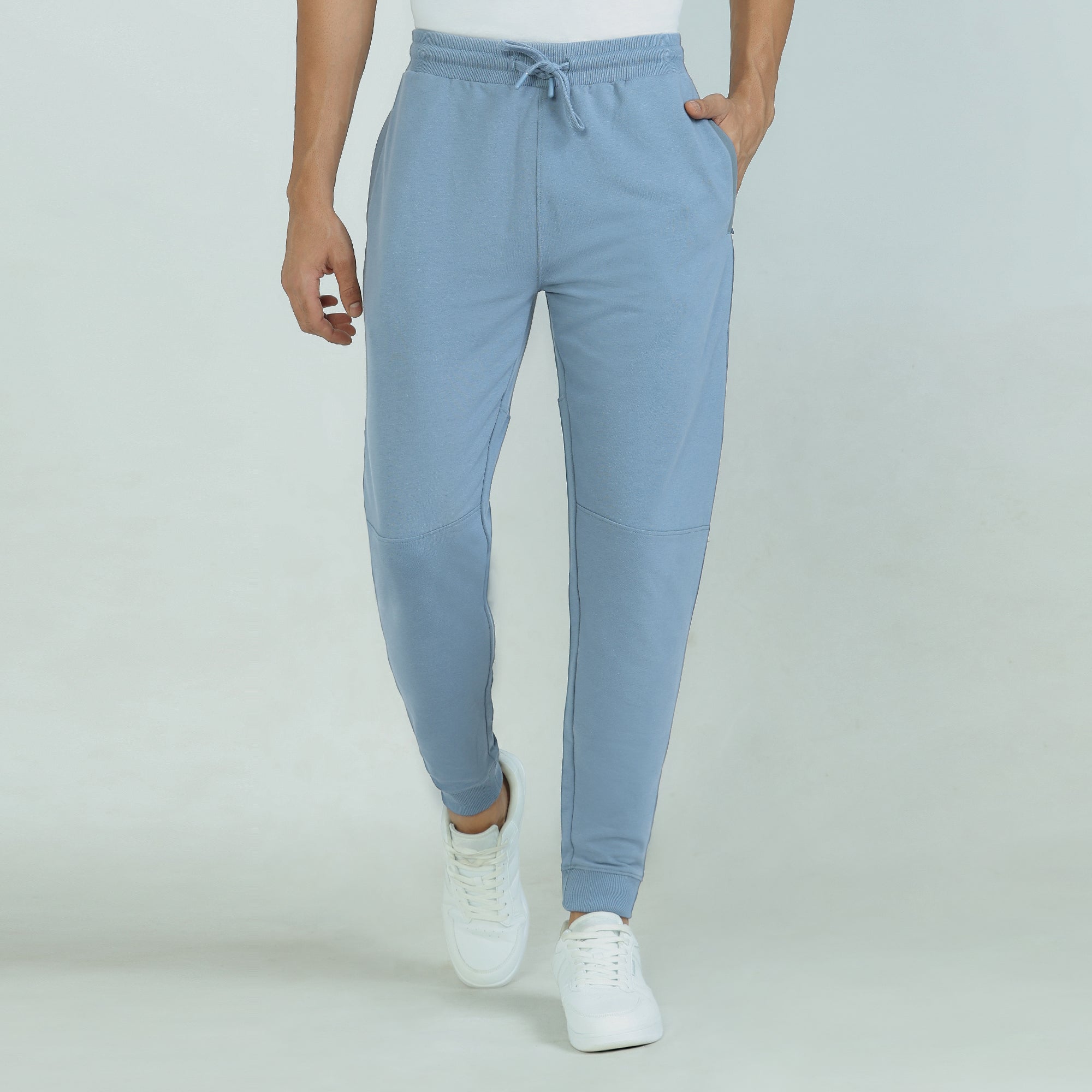 Quest French Terry Cotton-Blend Joggers Ice Blue