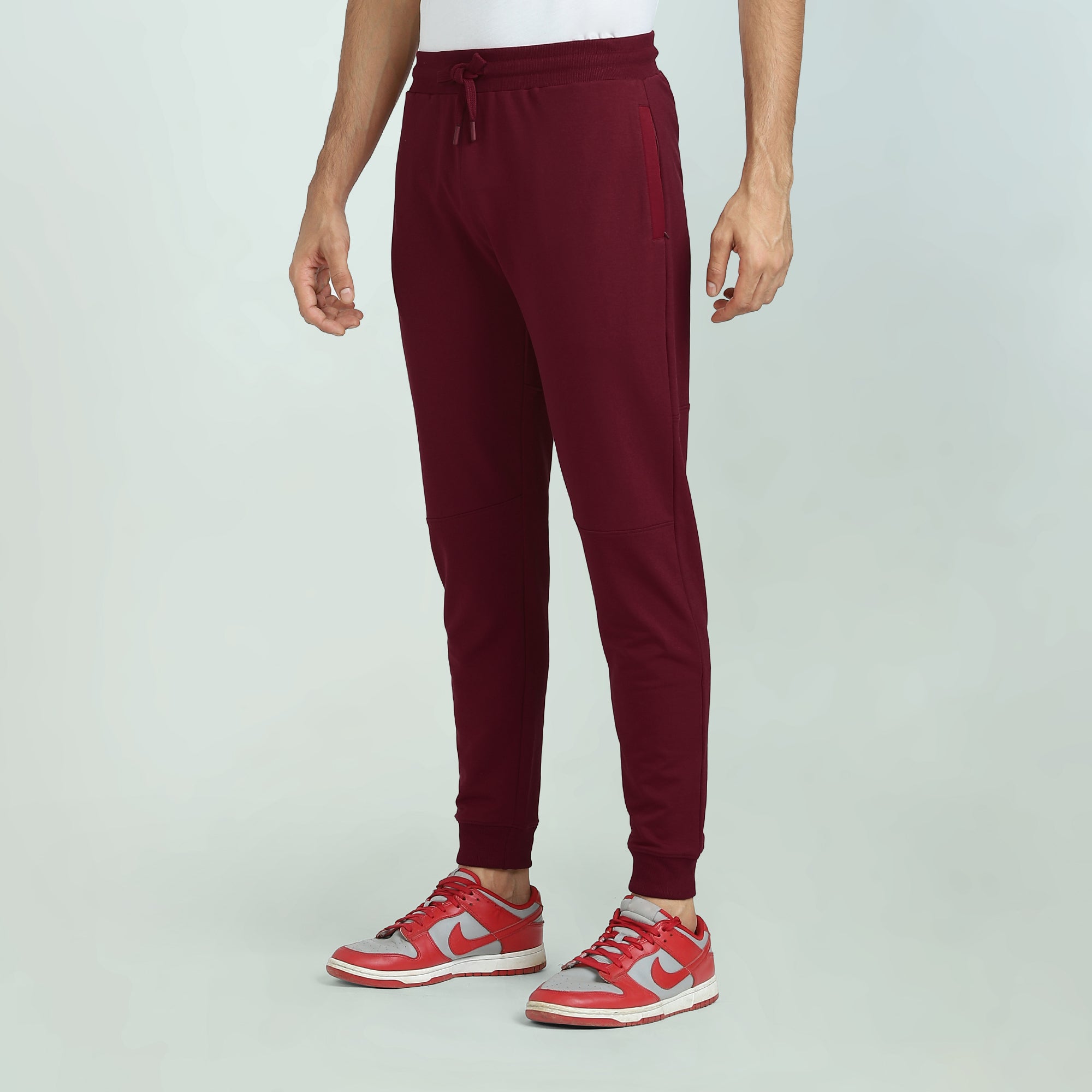 Quest French Terry Cotton-Blend Joggers Scarlet Red
