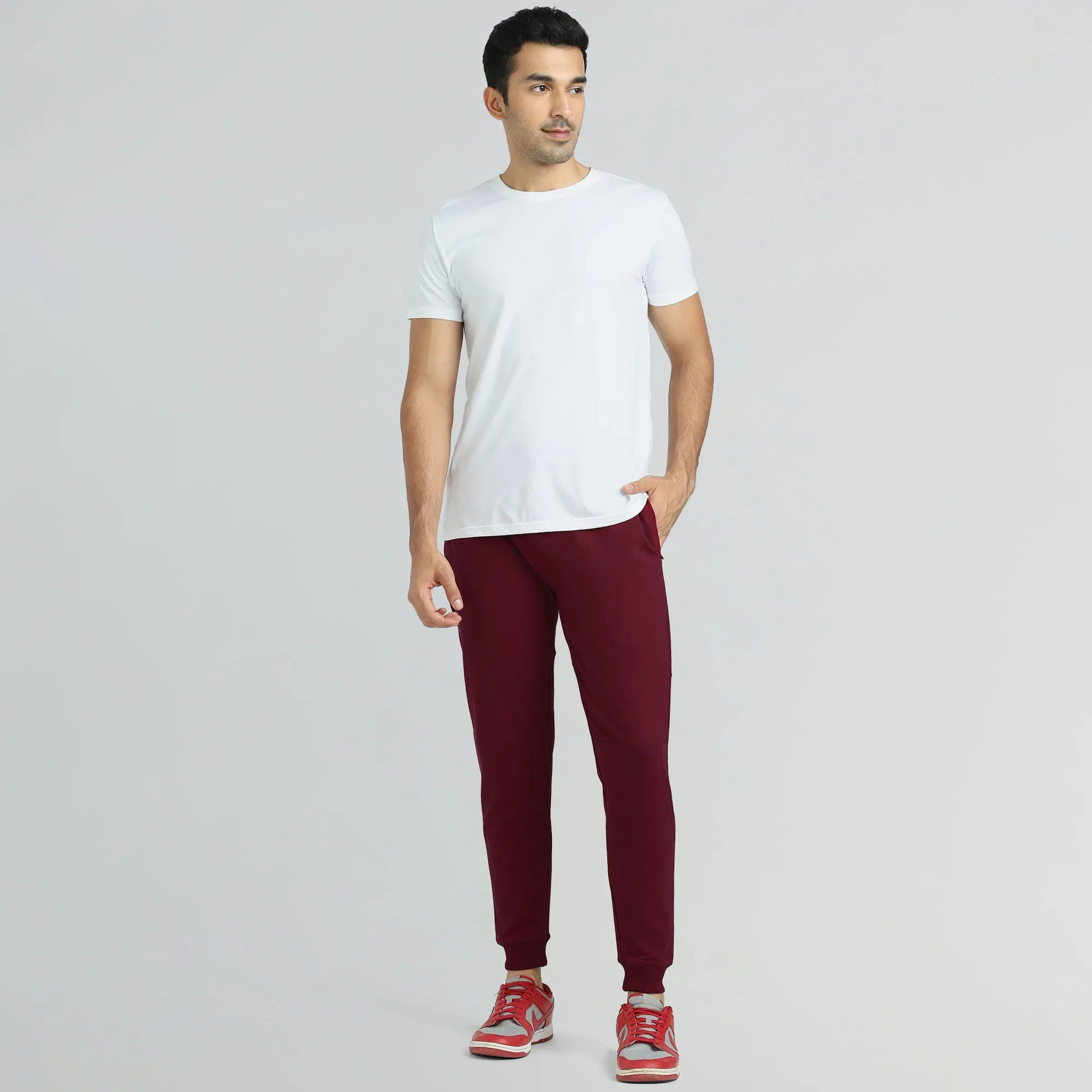 Quest French Terry Cotton-Blend Joggers Scarlet Red - XYXX Crew